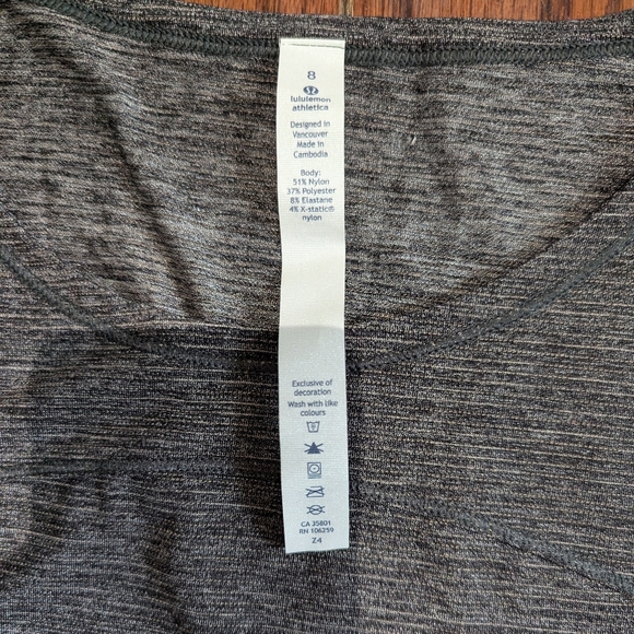 BNWT Lululemon On Track Long Sleeve Heathered Black - size 8 - Picture 11 of 13